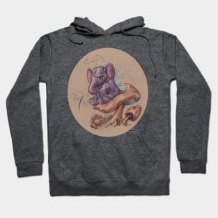 Bitty Elephant with Dragonfly (on mushroom) Hoodie